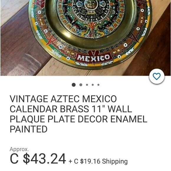 Vintage large brass decorative plate - Picture 9 of 9